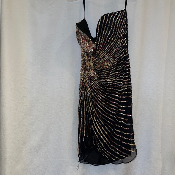 Never worn Terani Couture Dress black dress with multi color sequins. - Picture 2 of 5